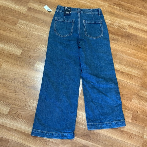 Gap High Rise Wide-Leg Crop Stretch Denim jeans size 8/29R FLAW READ DESCRIPTION - Picture 11 of 15